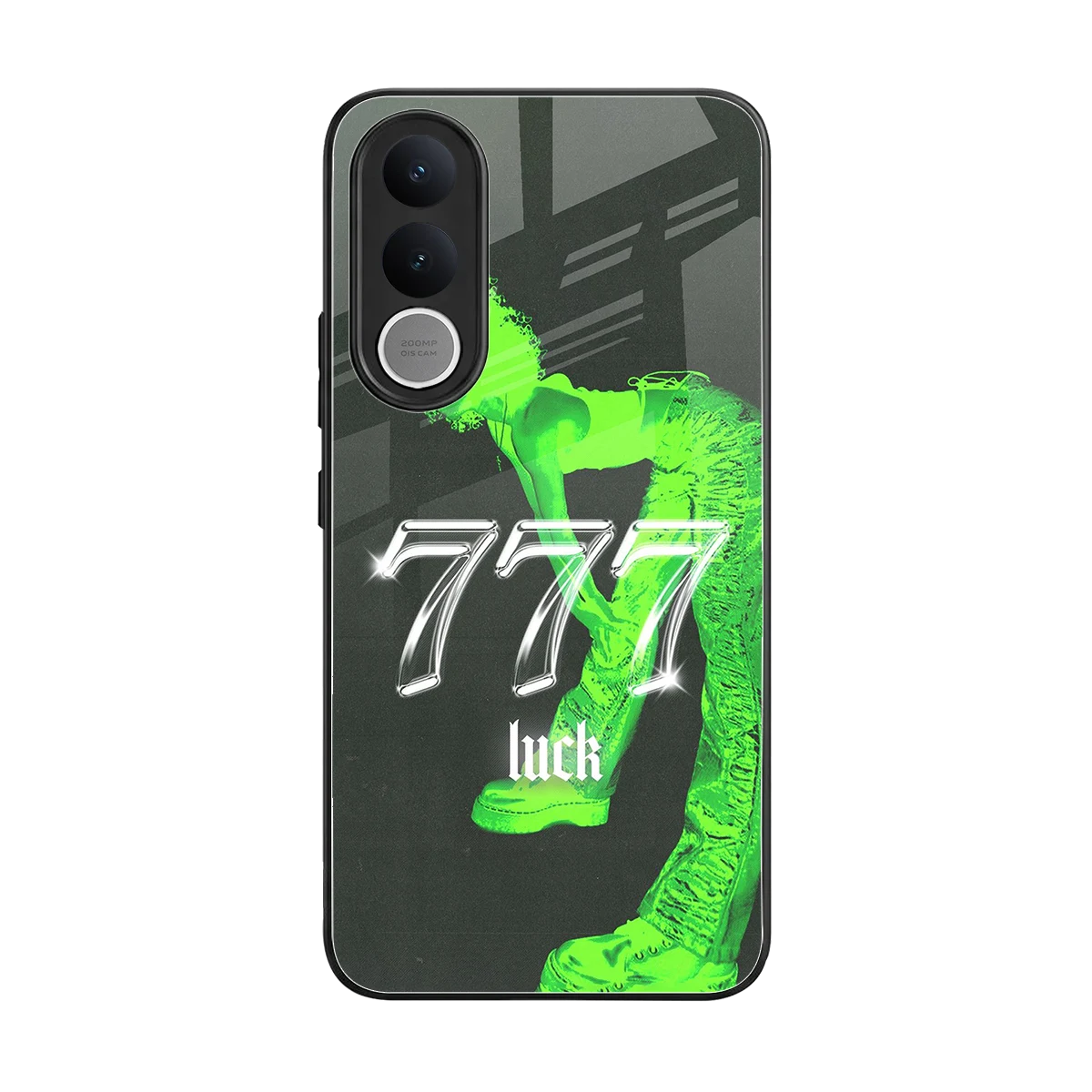 777 Luck back phone cover | glass case for vivo v70 fe
