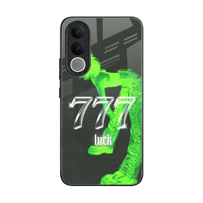 777 Luck back phone cover | glass case for vivo v70 fe