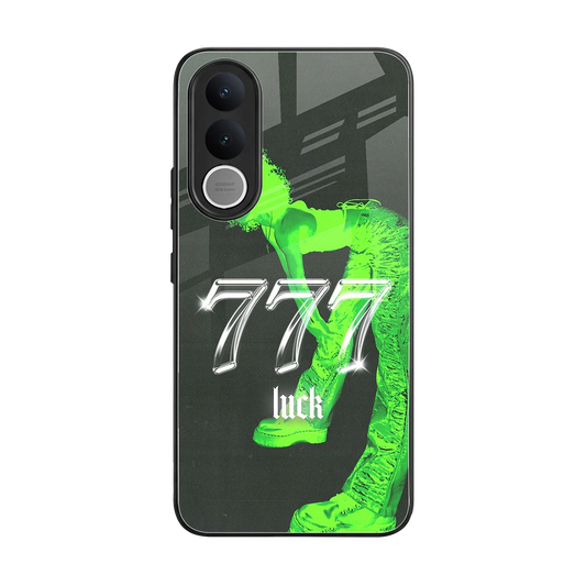 777 Luck back phone cover | glass case for vivo v70 fe
