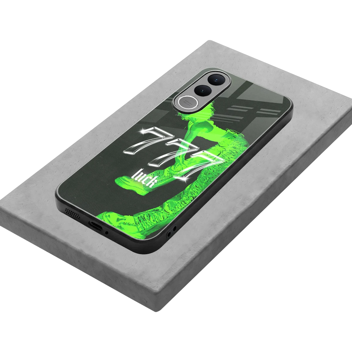 777 Luck stylish phone case for vivo v70 fe | glossy glass and slim fit