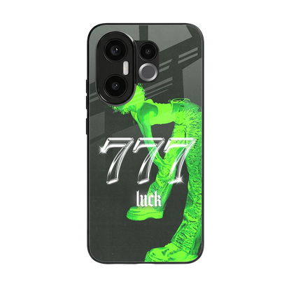 777 Luck back phone cover | glass case for vivo x200 fe