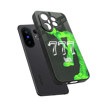 777 Luck sleek vivo x200 fe cover with tempered glass back and TPU edges