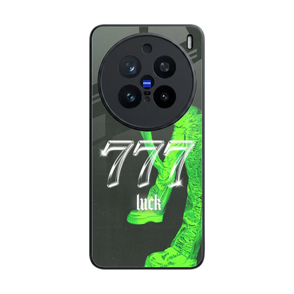 777 Luck back phone cover | glass case for vivo x200 pro