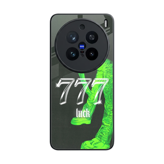 777 Luck back phone cover | glass case for vivo x200 pro