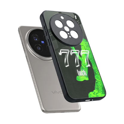777 Luck sleek vivo x200 pro cover with tempered glass back and TPU edges