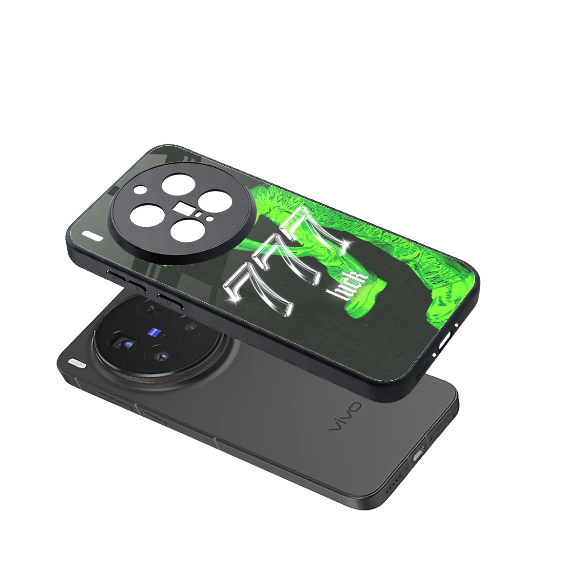 777 Luck sleek vivo x300 pro cover with tempered glass back and TPU edges