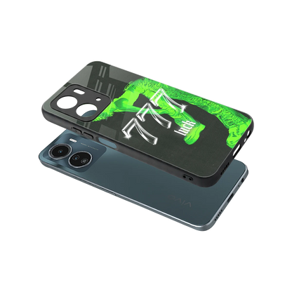 777 Luck sleek vivo y16 cover with tempered glass back and TPU edges