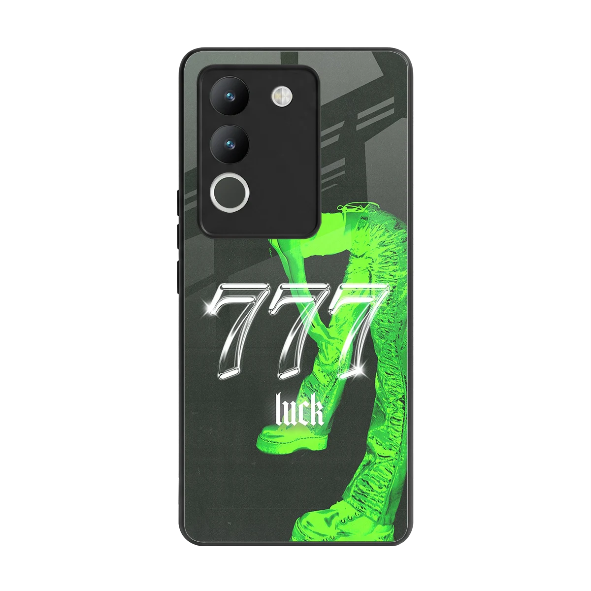 777 Luck back phone cover | glass case for vivo y200 5g