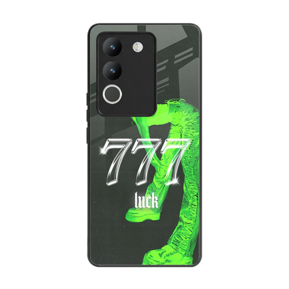 777 Luck back phone cover | glass case for vivo y200 5g