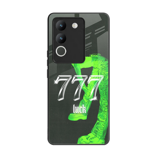 777 Luck back phone cover | glass case for vivo y200 5g