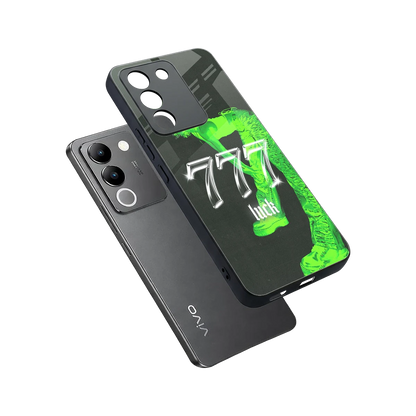 777 Luck sleek vivo y200 5g cover with tempered glass back and TPU edges