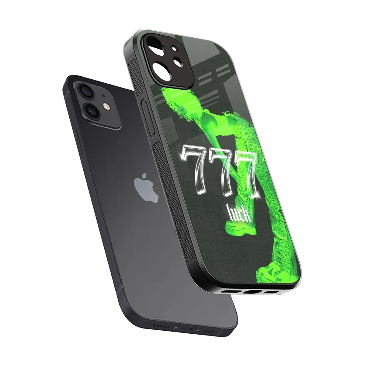 777 Luck sleek iphone 12 cover with tempered glass back and TPU edges