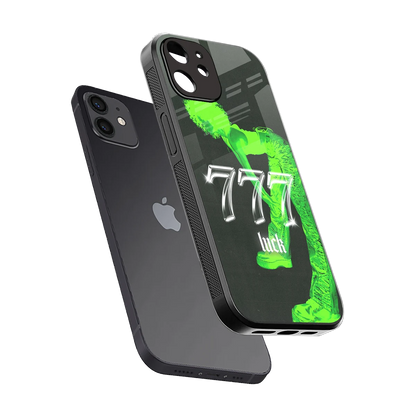 777 Luck sleek iphone 12 cover with tempered glass back and TPU edges