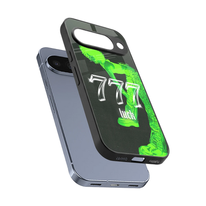 777 Luck sleek google pixel 10 cover with tempered glass back and TPU edges