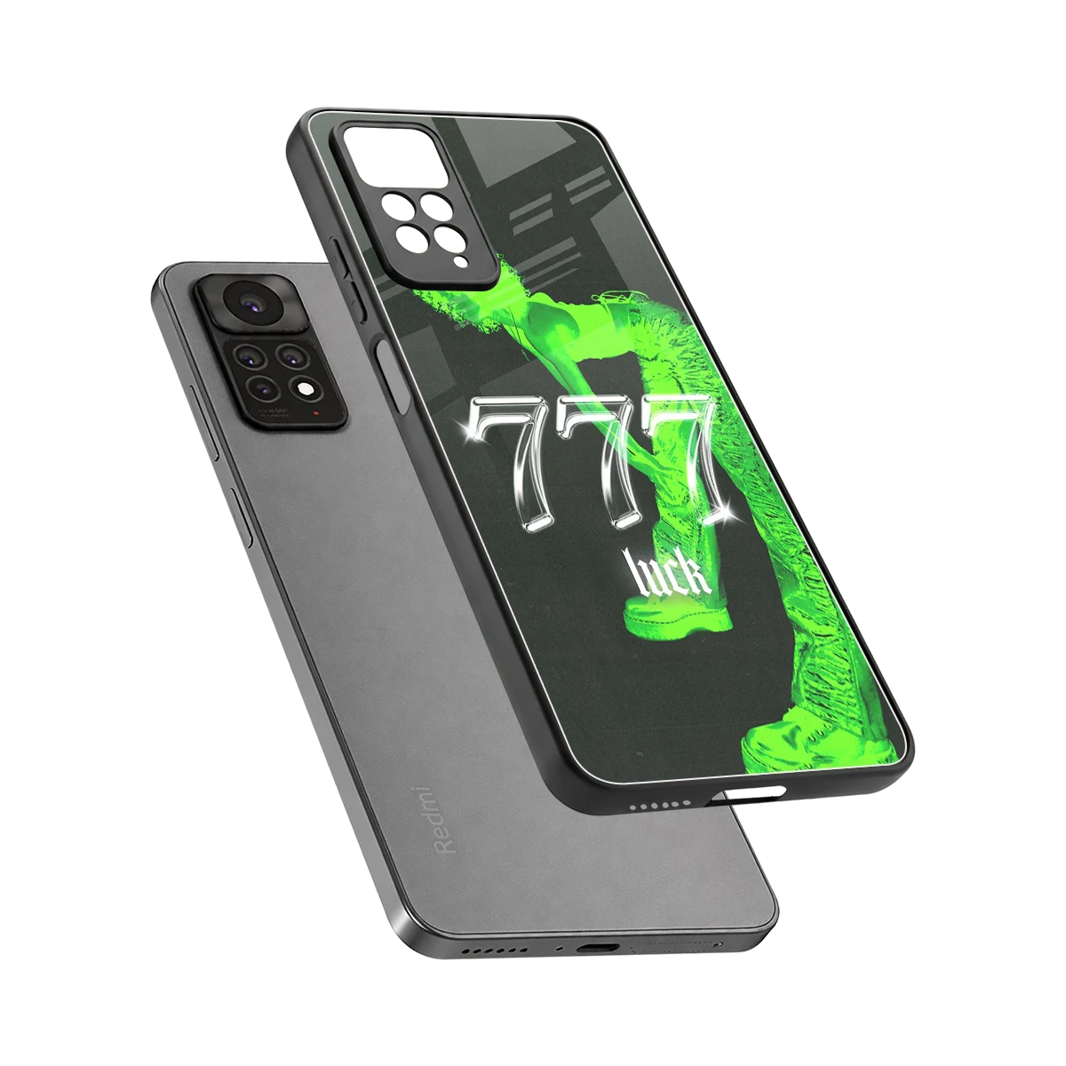 777 Luck sleek redmi note 11 pro cover with tempered glass back and TPU edges
