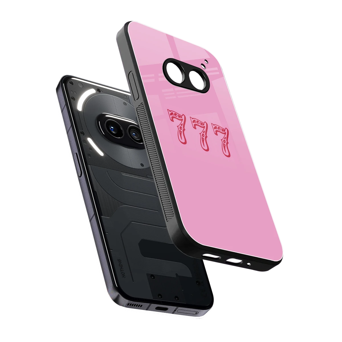 777 sleek nothing phone 2a plus cover with tempered glass back and TPU edges