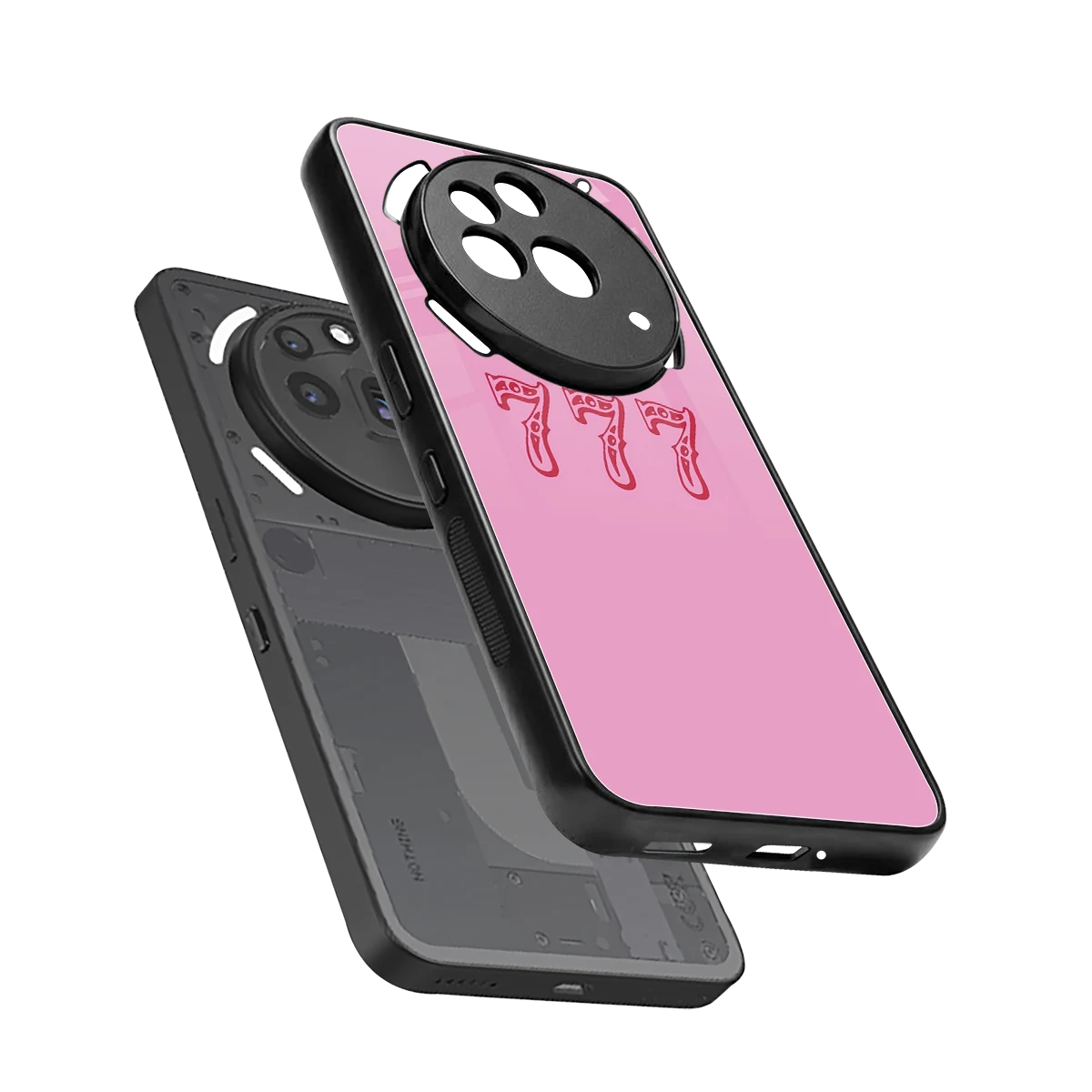 777 sleek nothing phone 3a pro cover with tempered glass back and TPU edges
