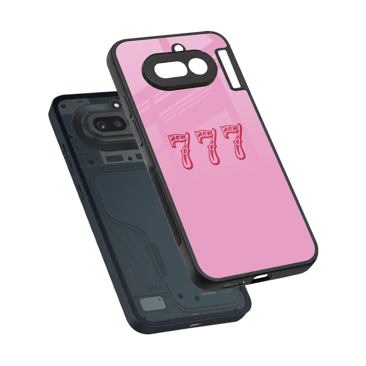 777 sleek nothing phone 4a cover with tempered glass back and TPU edges
