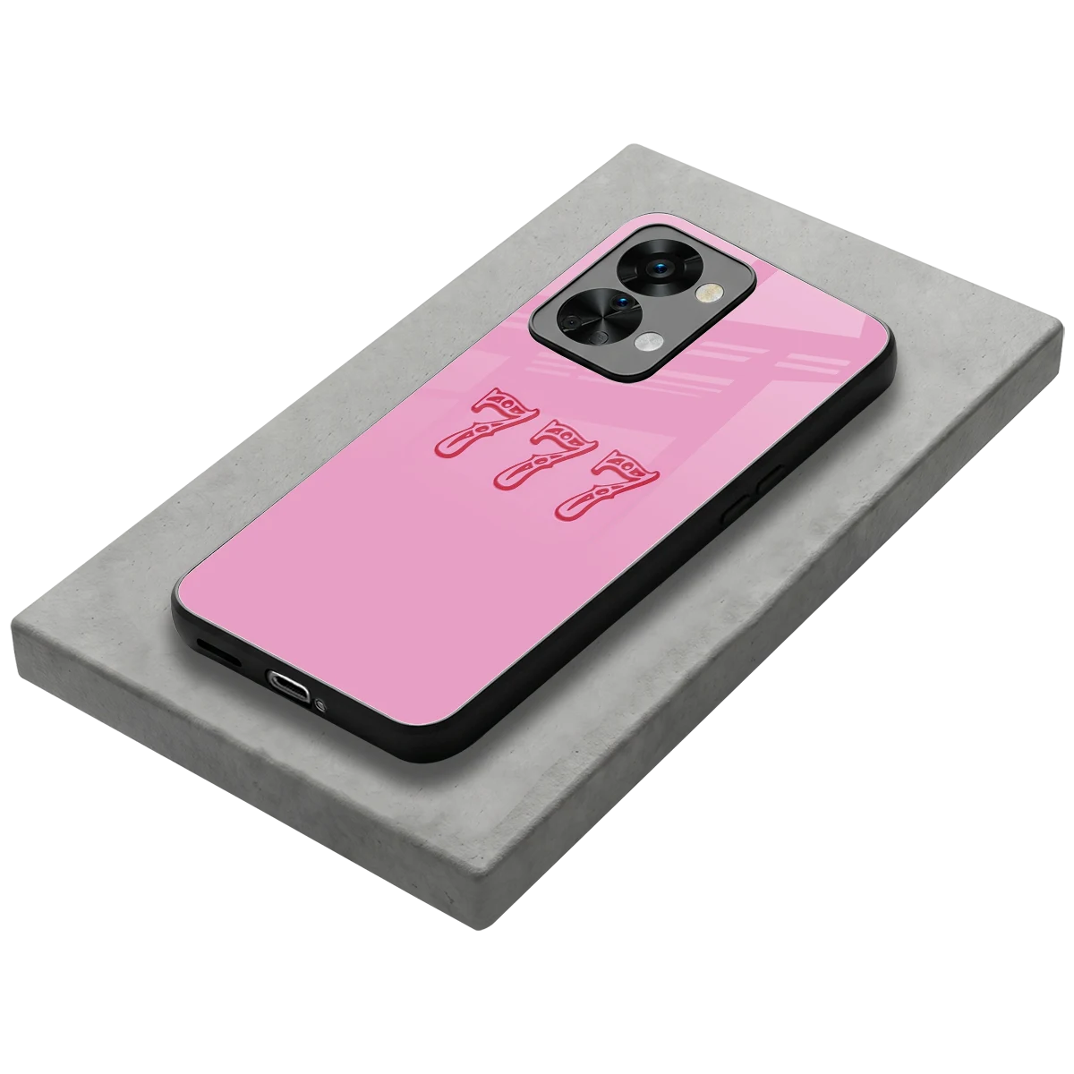 777 stylish phone case for oneplus nord 2t | glossy glass and slim fit