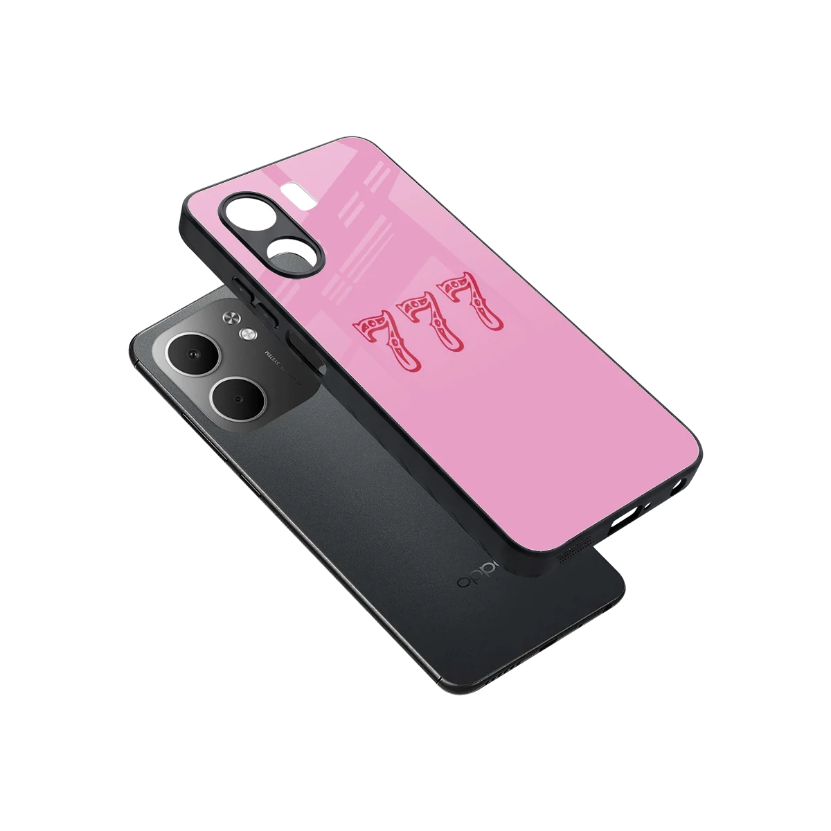 777 sleek oppo a5x 5g cover with tempered glass back and TPU edges