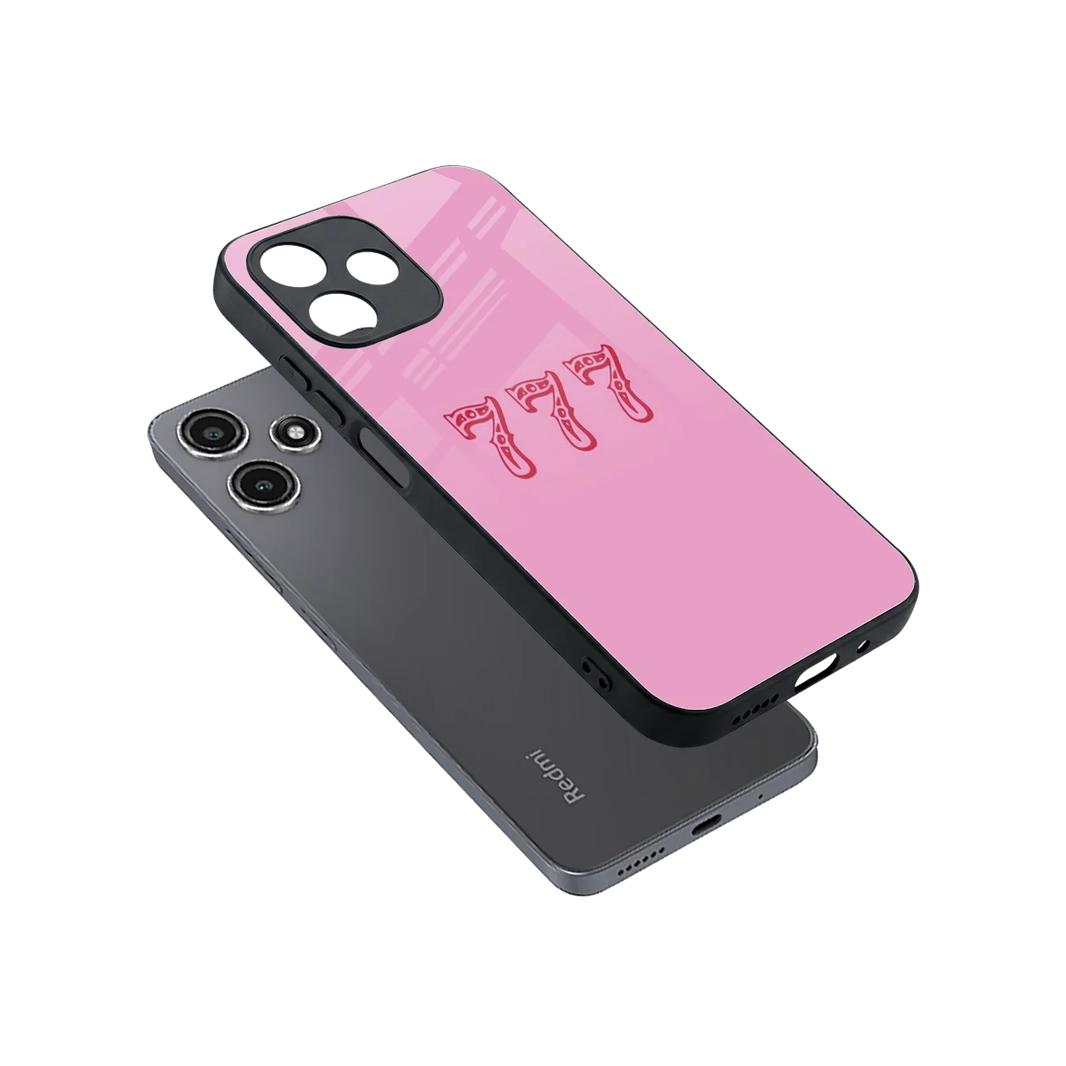 777 sleek redmi 12 5g cover with tempered glass back and TPU edges