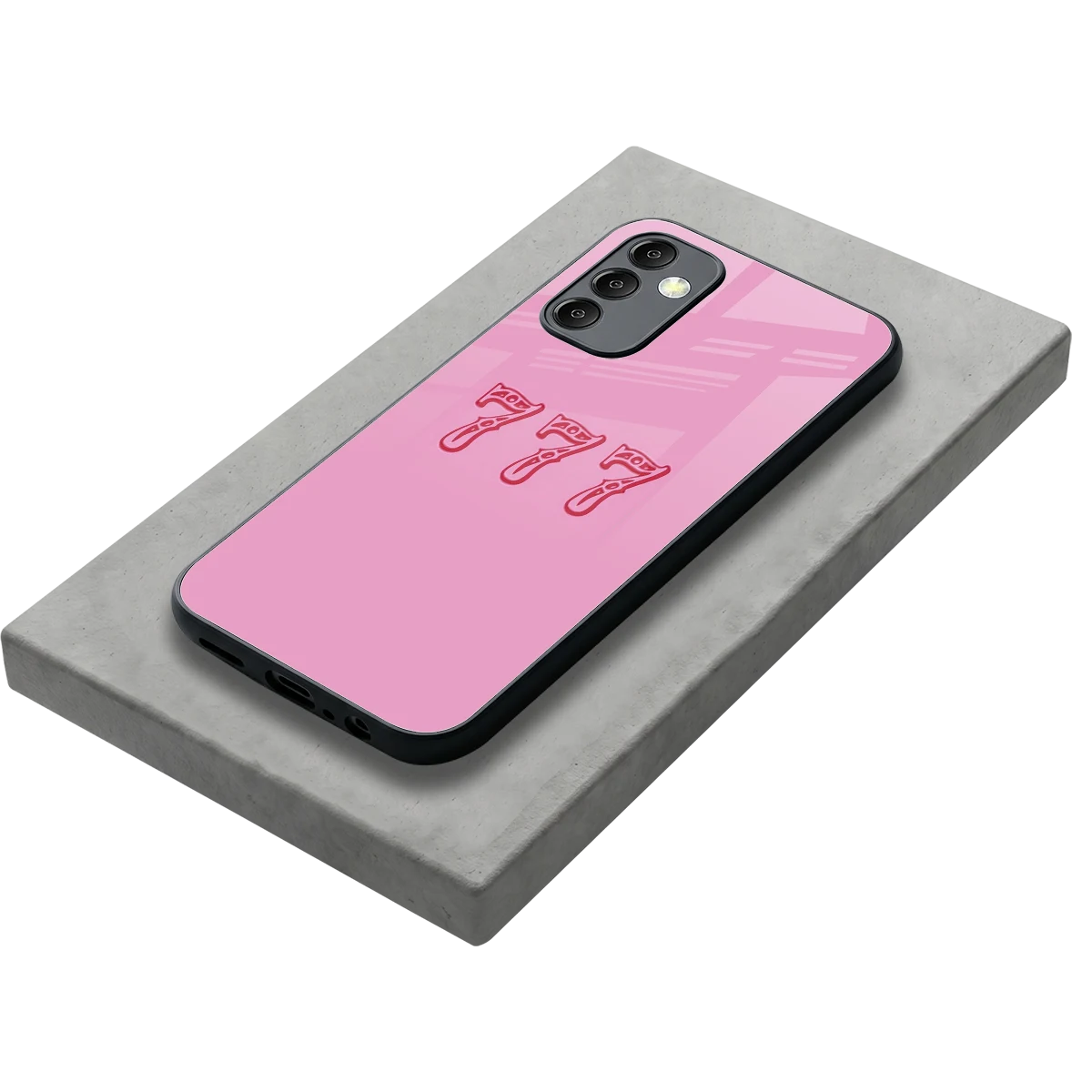 777 stylish phone case for samsung galaxy m14 5g | glossy glass and slim fit