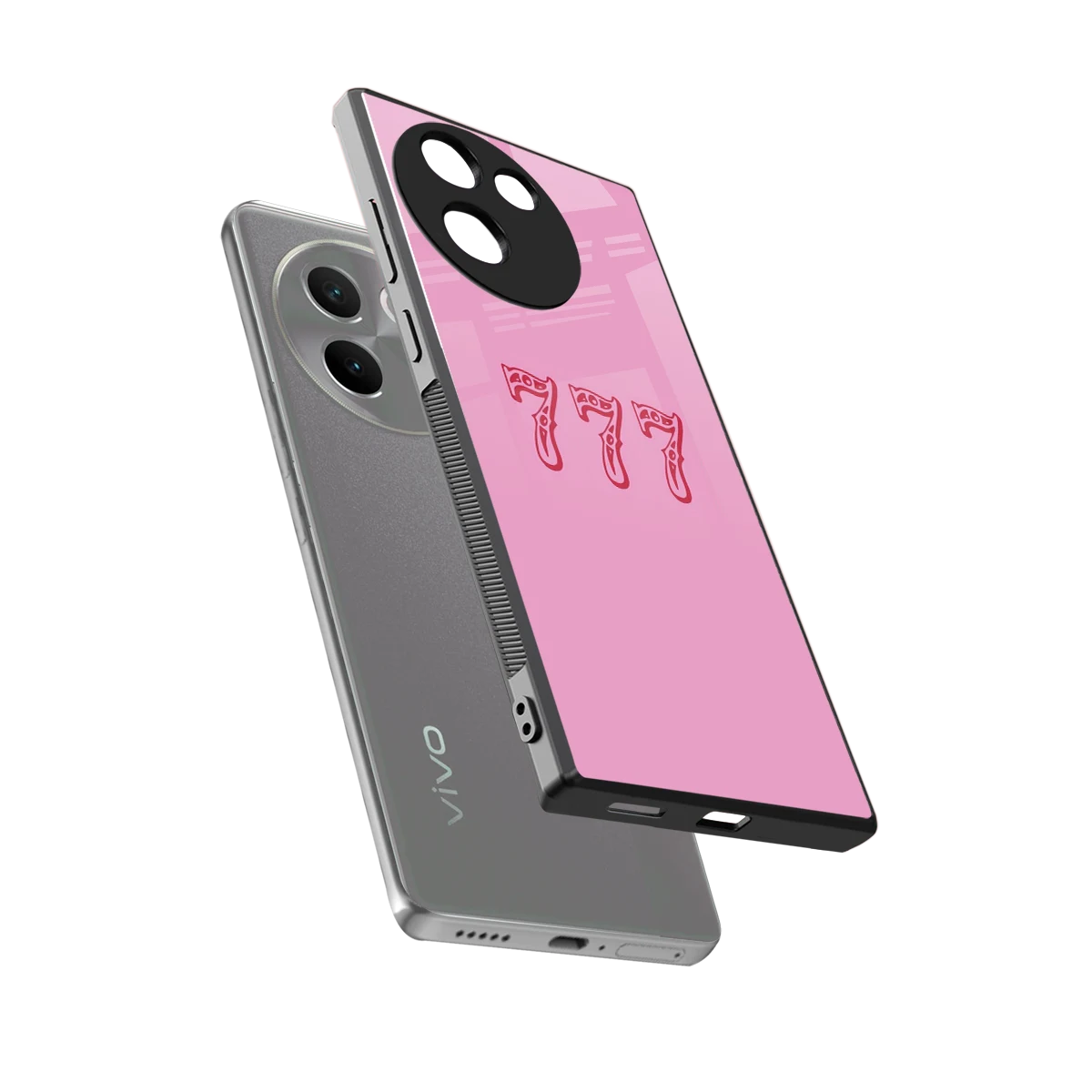 777 sleek vivo v30e cover with tempered glass back and TPU edges