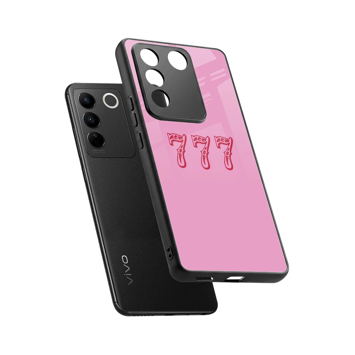 777 sleek vivo v27 5g cover with tempered glass back and TPU edges