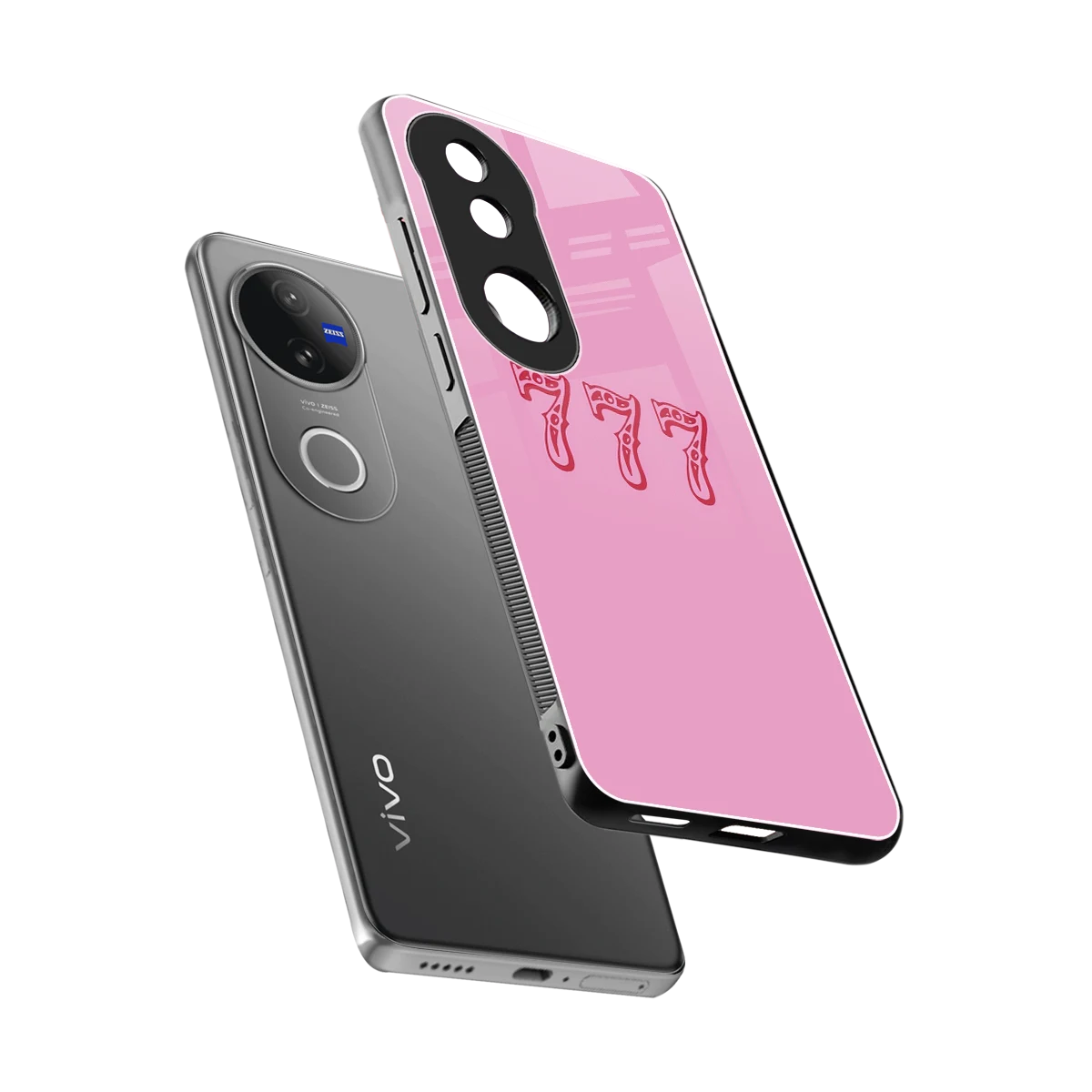 777 sleek vivo v50 cover with tempered glass back and TPU edges