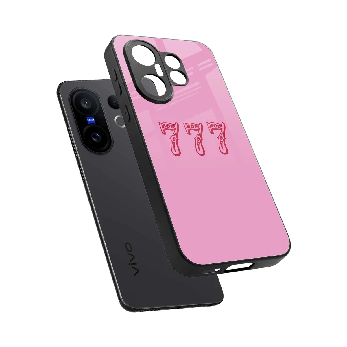 777 sleek vivo x200 fe cover with tempered glass back and TPU edges