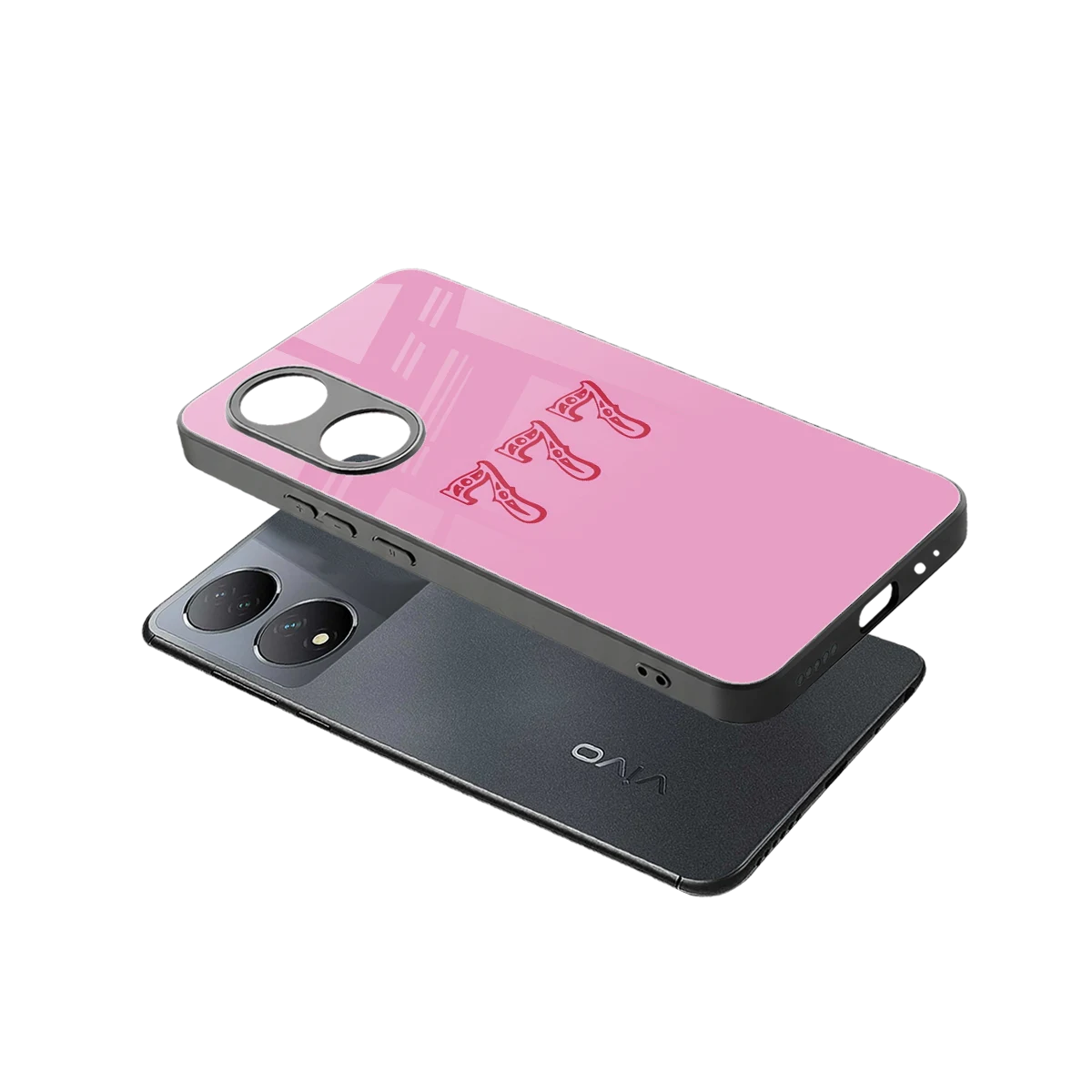 777 sleek Vivo-y100 cover with tempered glass back and TPU edges