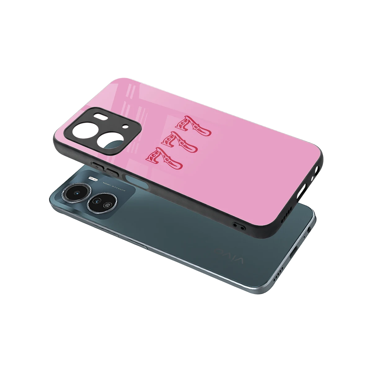 777 sleek vivo y16 cover with tempered glass back and TPU edges