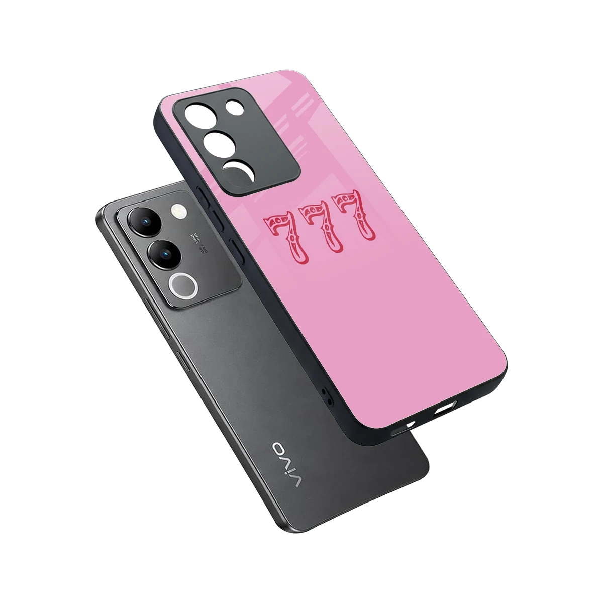777 sleek vivo y200 5g cover with tempered glass back and TPU edges