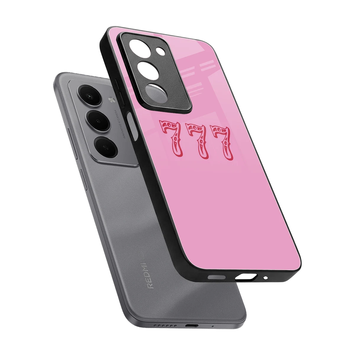 777 sleek redmi 15 5g cover with tempered glass back and TPU edges