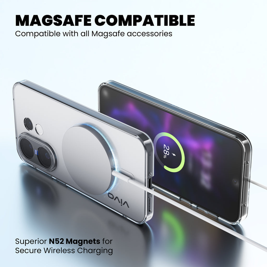 Anti Yellow Magsafe Clear Case for Vivo T4 Pro