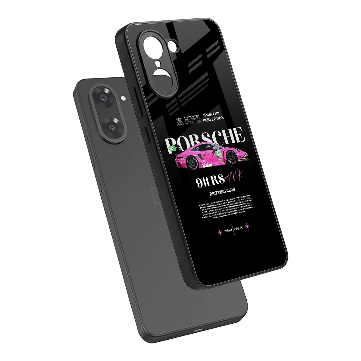 911 Drifting Club sleek oneplus nord ce5 5g cover with tempered glass back and TPU edges