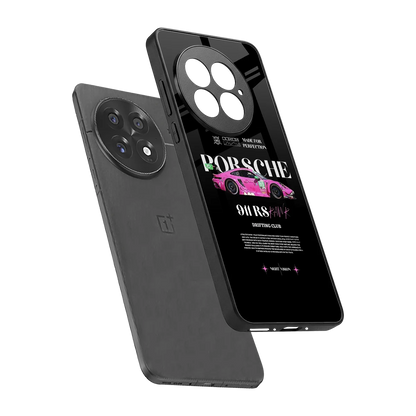 911 Drifting Club sleek oneplus 13 cover with tempered glass back and TPU edges