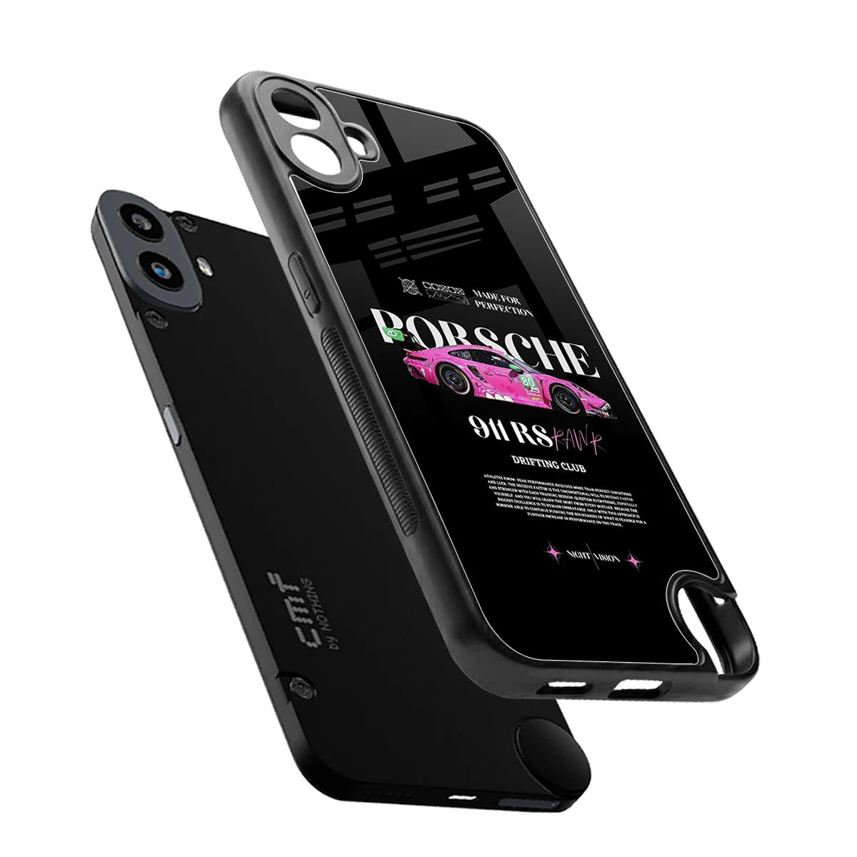 911 Drifting Club sleek cmf nothing phone 1 cover with tempered glass back and TPU edges