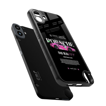 911 Drifting Club sleek cmf nothing phone 1 cover with tempered glass back and TPU edges