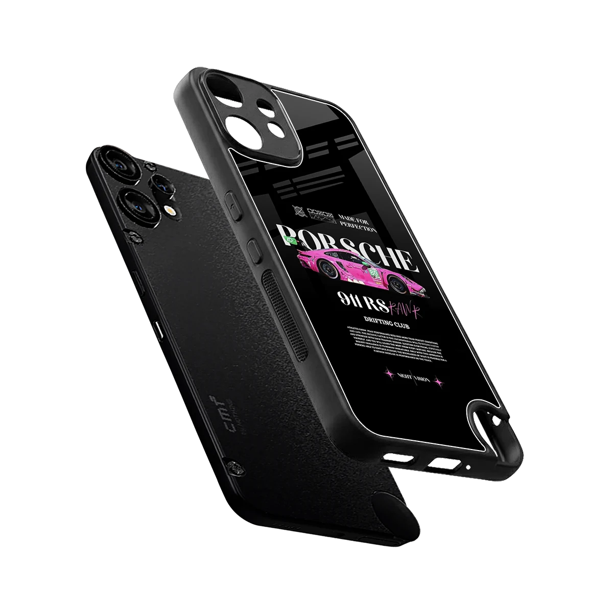 911 Drifting Club sleek cmf nothing phone 2 pro cover with tempered glass back and TPU edges