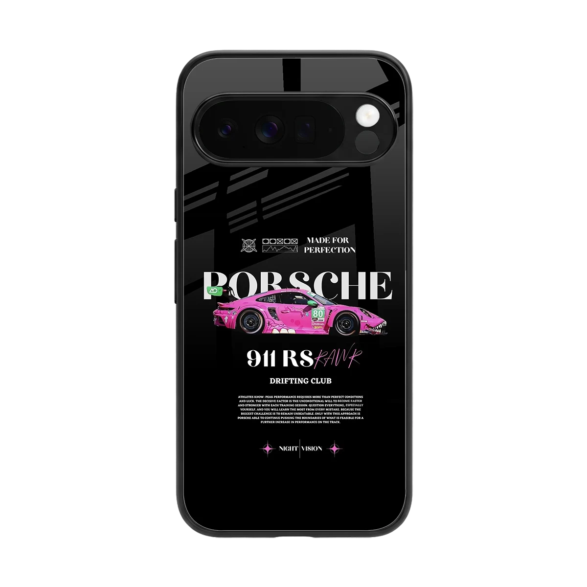 911 Drifting Club back phone cover | glass case for google pixel 10 pro xl