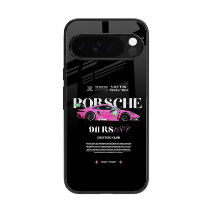 911 Drifting Club back phone cover | glass case for google pixel 10 pro xl