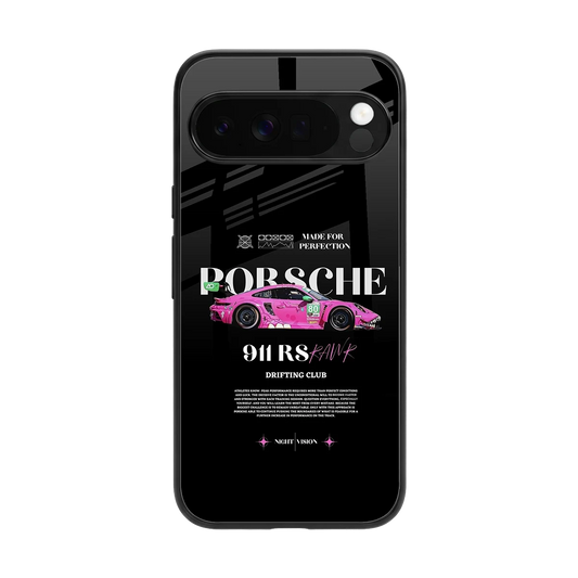 911 Drifting Club back phone cover | glass case for google pixel 10 pro xl