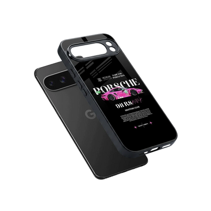 911 Drifting Club sleek google pixel 10 pro xl cover with tempered glass back and TPU edges
