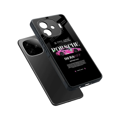 911 Drifting Club sleek iqoo neo 10r 5g cover with tempered glass back and TPU edges