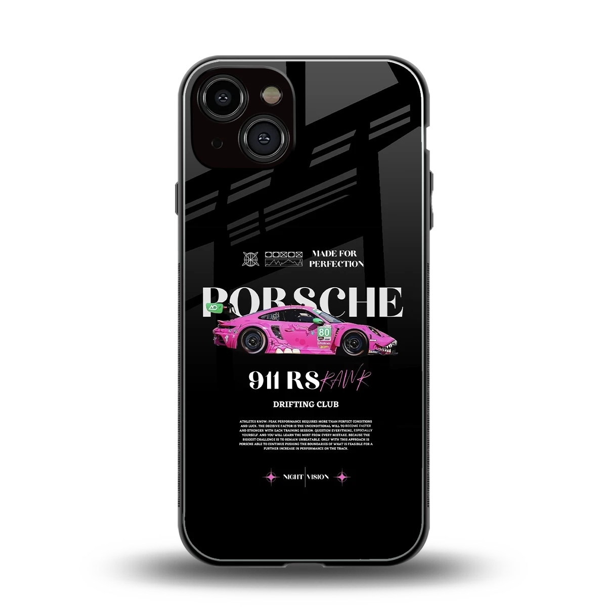 911 Drifting Club back phone cover | glass case for iphone 14