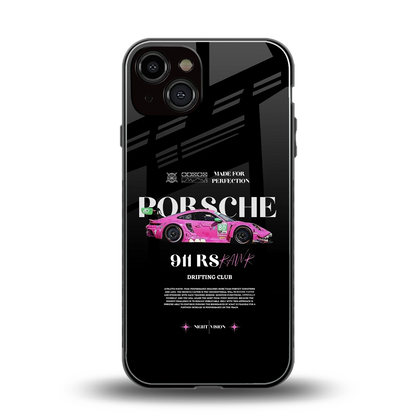 911 Drifting Club back phone cover | glass case for iphone 14