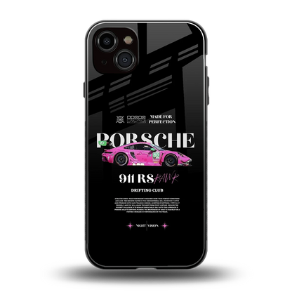 911 Drifting Club back phone cover | glass case for iphone 14 plus