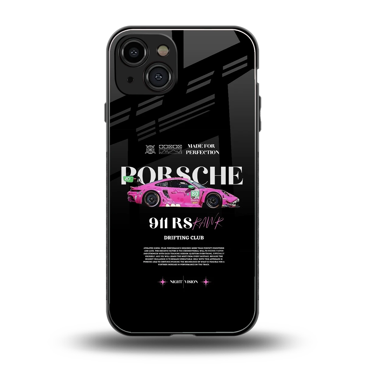 911 Drifting Club back phone cover | glass case for iphone 15