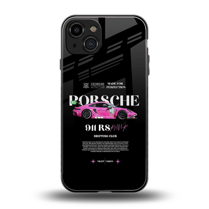911 Drifting Club back phone cover | glass case for iphone 15